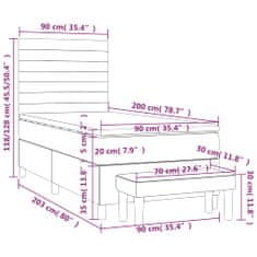 Petromila Box spring postel s matrací tmavě šedá 90x200 cm textil