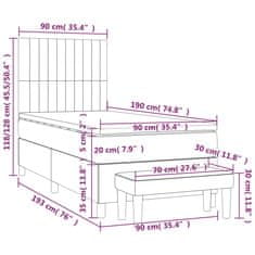 Vidaxl Box spring postel s matrací tmavě šedá 90x190 cm samet