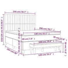 Petromila Box spring postel s matrací tmavě šedá 140x200 cm samet