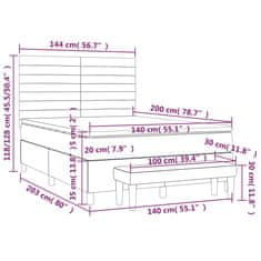 Petromila Box spring postel s matrací světle šedá 140x200 cm samet