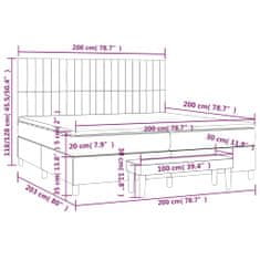 Petromila Box spring postel s matrací krémová 200x200 cm textil