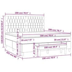 Petromila Box spring postel s matrací světle šedá 180x200 cm samet