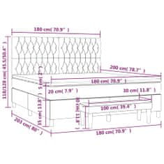 Petromila Box spring postel s matrací černá 180x200 cm samet