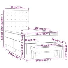 Petromila Box spring postel s matrací černá 90x200 cm samet