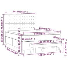 Petromila Box spring postel s matrací tmavě šedá 140x200 cm textil