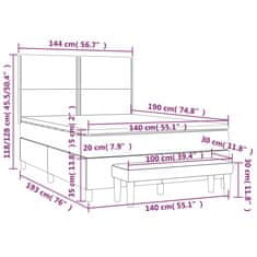 Petromila Box spring postel s matrací tmavě šedý 140 x 190 cm samet