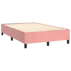 Vidaxl Box spring postel s matrací růžová 120 x 200 cm samet