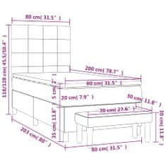 Petromila Box spring postel s matrací růžová 80 x 200 cm samet