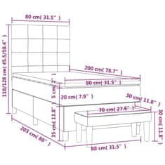 Petromila Box spring postel s matrací černá 80 x 200 cm samet