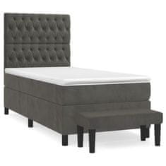 Petromila Box spring postel s matrací tmavě šedá 100x200 cm samet