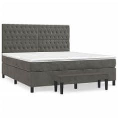 Petromila Box spring postel s matrací tmavě šedá 180x200 cm samet