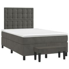 Petromila Box spring postel s matrací tmavě šedá 120 x 200 cm samet