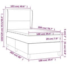 Petromila Box spring postel matrace a LED cappuccino 100x200cm umělá kůže