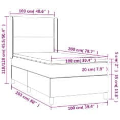 Petromila Box spring postel matrace a LED cappuccino 100x200cm umělá kůže