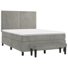 Petromila Box spring postel s matrací světle šedá 140x200 cm samet