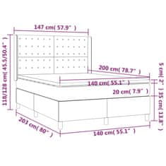 Petromila Box spring postel matrace a LED cappuccino 140x200cm umělá kůže