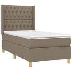 Greatstore Box spring postel s matrací a LED taupe 100x200 cm textil