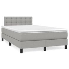 Petromila Box spring postel s matrací světle šedá 120 x 200 cm textil