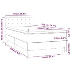 Petromila Box spring postel s matrací tmavě hnědá 90x200 cm textil