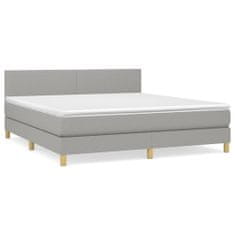 Petromila Box spring postel s matrací světle šedá 180 x 200 cm textil