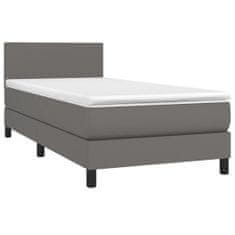 Petromila Box spring postel s matrací šedá 100x200 cm umělá kůže