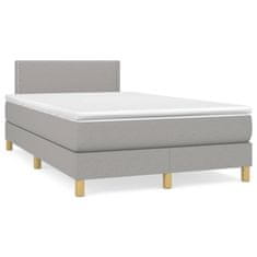 Petromila Box spring postel s matrací světle šedá 120 x 200 cm textil