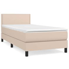 Greatstore Box spring postel s matrací cappuccino 90x190 cm umělá kůže