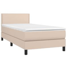 Greatstore Box spring postel s matrací cappuccino 80 x 200 cm umělá kůže