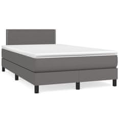 Petromila Box spring postel s matrací šedá 120x200 cm umělá kůže