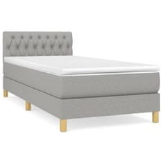 Petromila Box spring postel s matrací světle šedá 80 x 200 cm textil