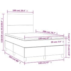 Petromila Box spring postel s matrací černá 120x200 cm textil