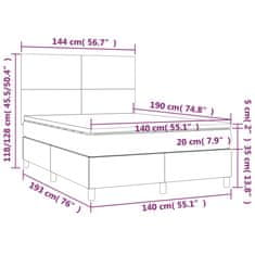 Petromila Box spring postel s matrací tmavě hnědá 140x190 cm textil