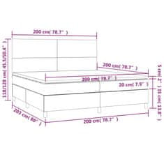 Petromila Box spring postel s matrací tmavě modrá 200x200 cm samet