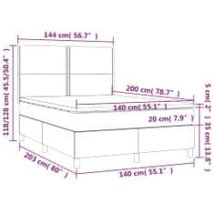 Petromila Box spring postel s matrací krémová 140x200 cm textil