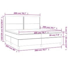 Petromila Box spring postel s matrací modrá 200x200 cm textil