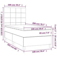 Petromila Box spring postel s matrací světle šedý 100 x 200 cm textil