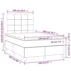 Petromila Box spring postel s matrací světle šedá 120 x 200 cm textil