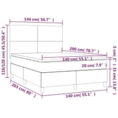 Petromila Box spring postel s matrací tmavě hnědá 140x200 cm textil