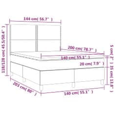 Petromila Box spring postel s matrací tmavě šedá 140x200 cm textil