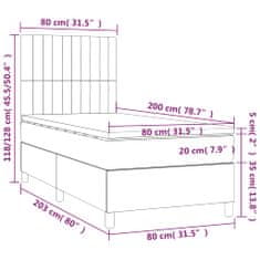 Vidaxl Box spring postel s matrací tmavě zelená 80 x 200 cm samet