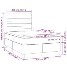 Petromila Box spring postel s matrací černá 120x200 cm textil