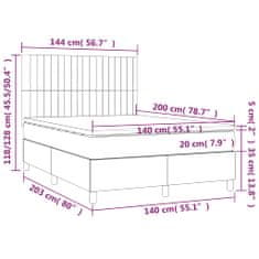 Petromila Box spring postel s matrací tmavě šedá 140x200 cm samet