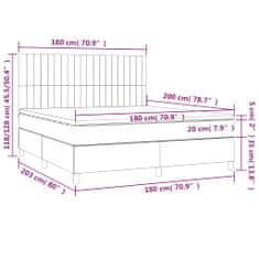 Petromila Box spring postel s matrací světle šedá 180 x 200 cm textil