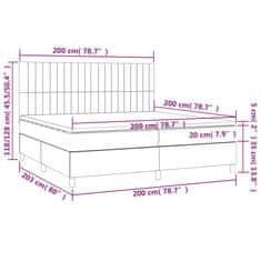 Petromila Box spring postel s matrací světle šedá 200 x 200 cm textil