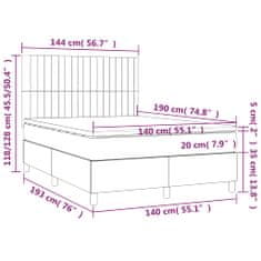 Petromila Box spring postel s matrací světle šedá 140 x 190 cm textil