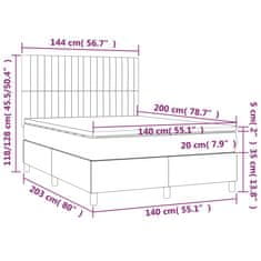 Petromila Box spring postel s matrací tmavě šedá 140x200 cm textil