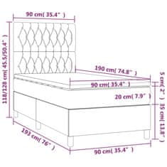 Vidaxl Box spring postel s matrací tmavě zelená 90x190 cm samet