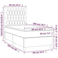 Petromila Box spring postel s matrací modrá 90x200 cm textil