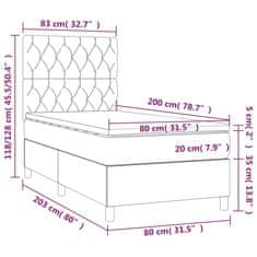 Petromila Box spring postel s matrací tmavě hnědá 80x200 cm textil