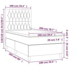 Petromila Box spring postel s matrací tmavě šedá 100 x 200 cm textil